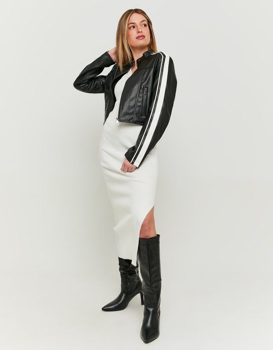 TALLY WEiJL, Black Faux Leather Biker Jacket for Women