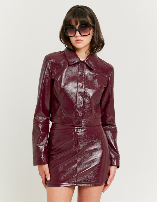 TALLY WEiJL, Burgundy Vinyl Jacket for Women