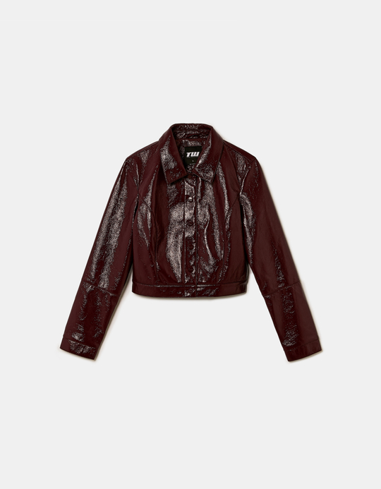 TALLY WEiJL, Burgundy Vinyl Jacket for Women
