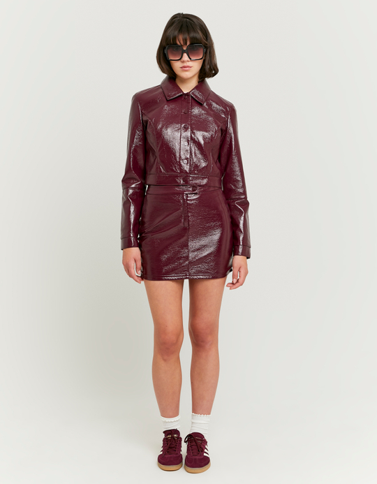 TALLY WEiJL, Burgundy Vinyl Jacket for Women