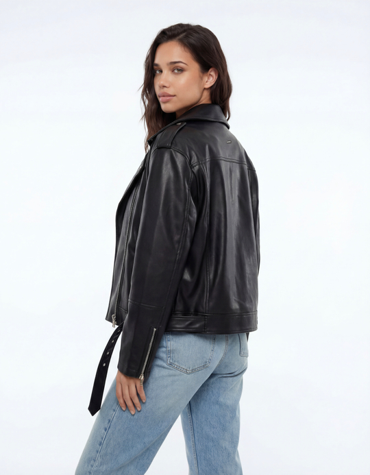 TALLY WEiJL, Schwarze Bikerjacke aus Kunstleder for Women