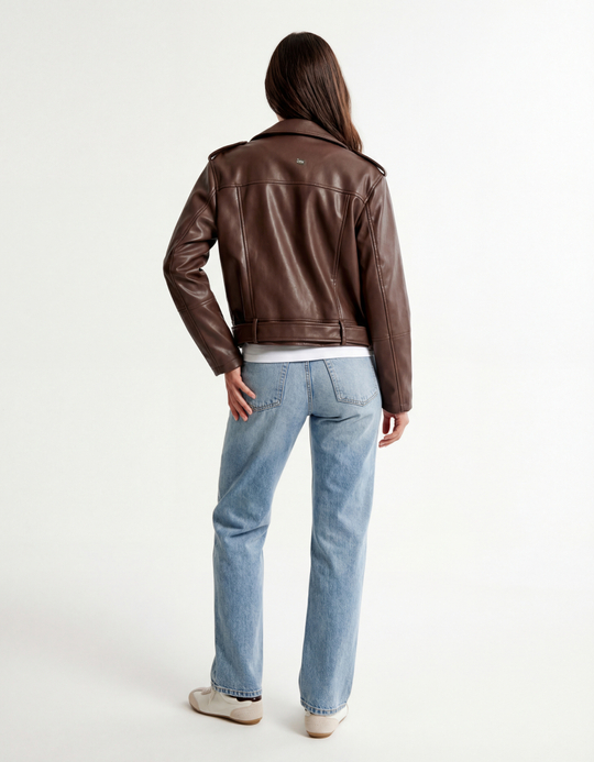 TALLY WEiJL, Braune Bikerjacke aus Kunstleder for Women