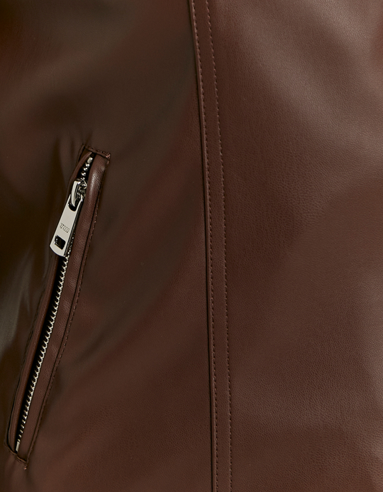 TALLY WEiJL, Braune Bikerjacke aus Kunstleder for Women