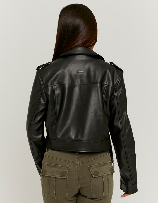 TALLY WEiJL, Czarna Skórzana Kurtka Biker for Women