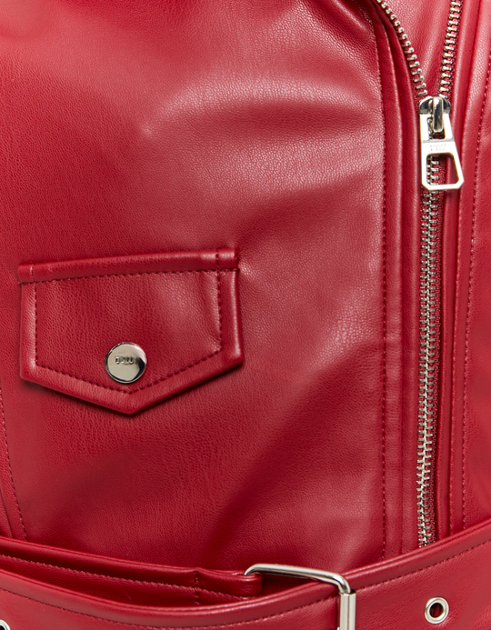 TALLY WEiJL, Rote Bikerjacke aus Kunstleder for Women
