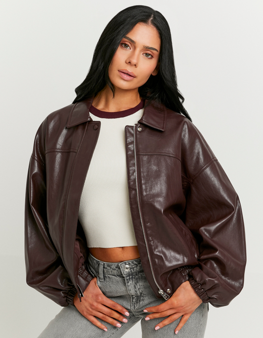 TALLY WEiJL, Oversized Burgundy Jacket for Women