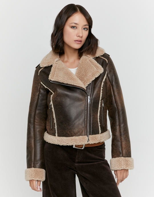 TALLY WEiJL, Brown Aviator Jacket for Women