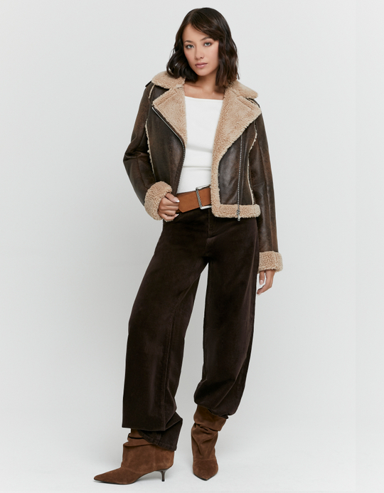 TALLY WEiJL, Brown Aviator Jacket for Women