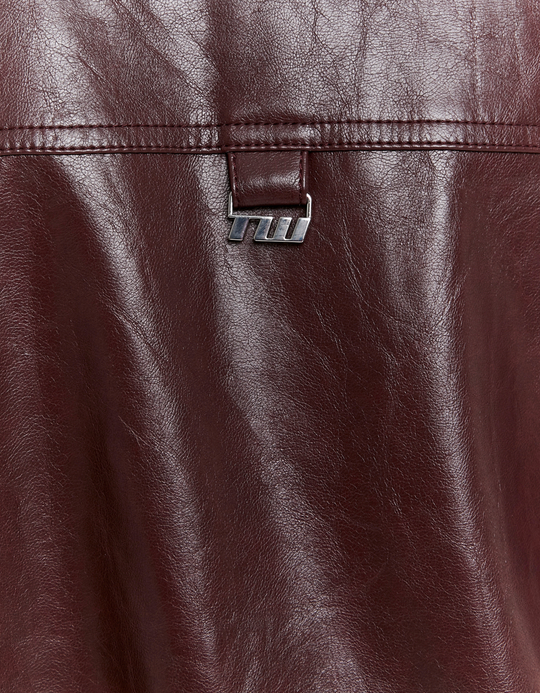 TALLY WEiJL, Veste Oversize en Similicuir Bordeaux for Women