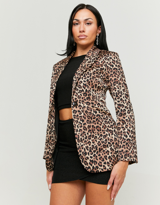 TALLY WEiJL, Leo Print Satin Blazer for Women