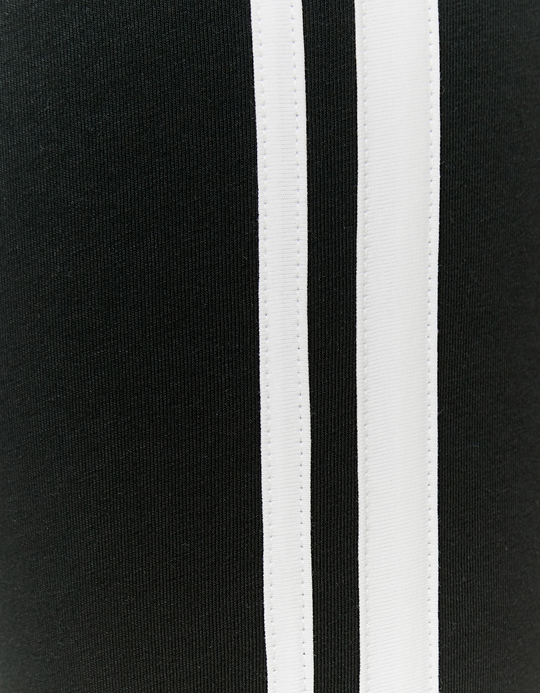 TALLY WEiJL, Schwarze Strickleggings mit Seitenstreifen for Women