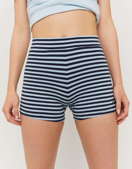 TALLY WEiJL, Blaue gestreifte Baumwollshorts for Women