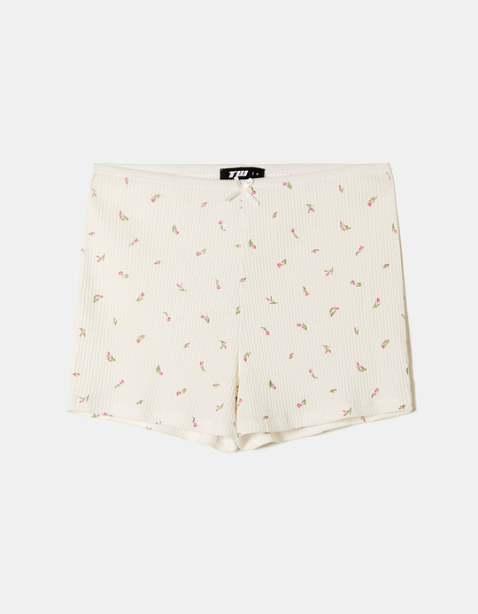 TALLY WEiJL, White Cycling Shorts with Lace Trim for Women