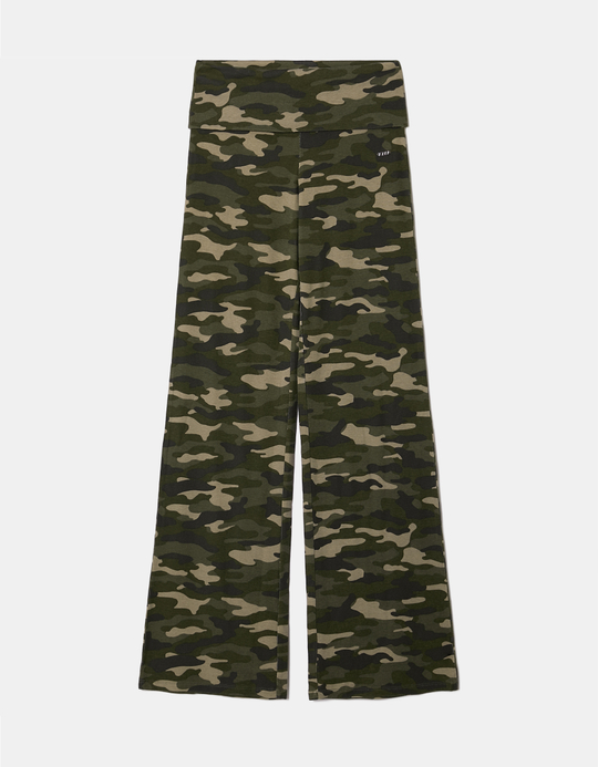 TALLY WEiJL, Camouflage Mid Waist Flare Trousers for Women