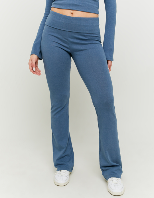 TALLY WEiJL, Leggings Blu con Risvolto in Vita for Women