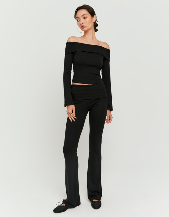 TALLY WEiJL, Basic schwarze Baumwollhose for Women