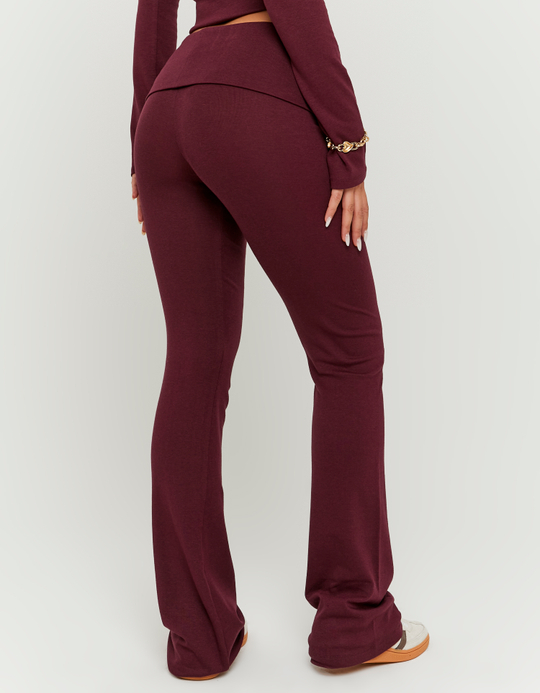 TALLY WEiJL, Basic Burgundy Cotton Trousers for Women