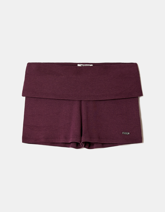 TALLY WEiJL, Purple Mid Waist Cotton Shorts for Women