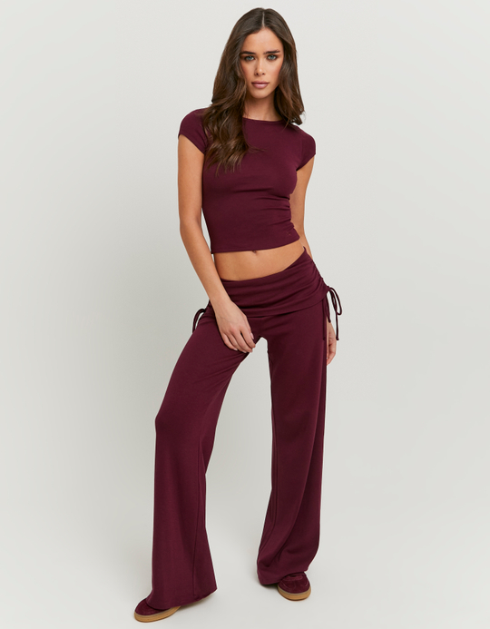 TALLY WEiJL, Legging flare borgogna a vita media for Women