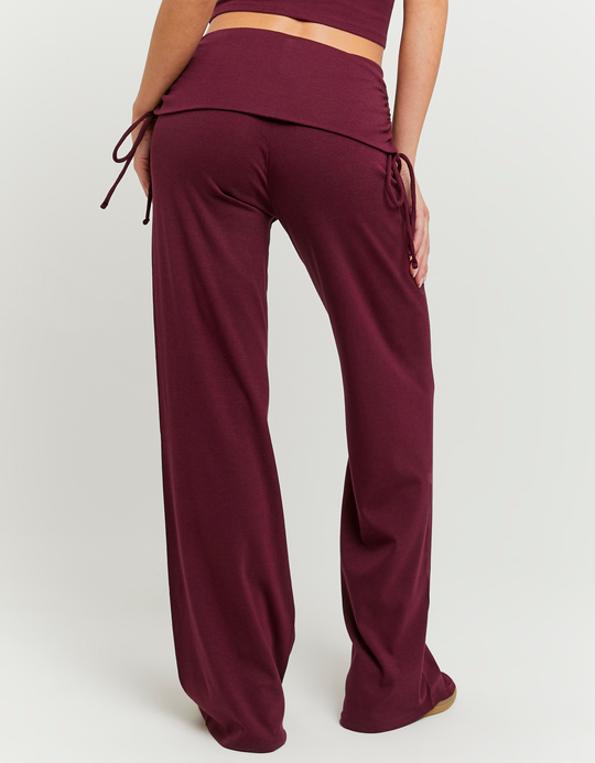 TALLY WEiJL, Bordeauxrote Mid Waist Schlagleggings for Women