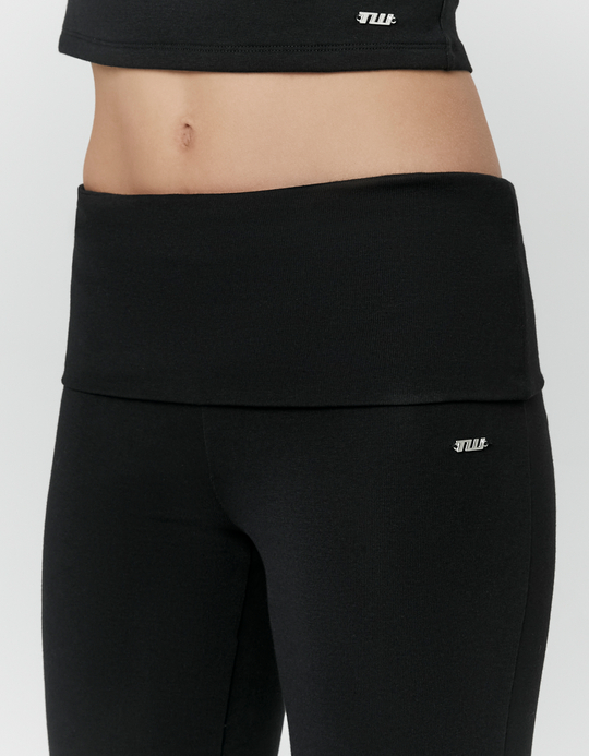 TALLY WEiJL, Black Flare Leggings with Studs for Women