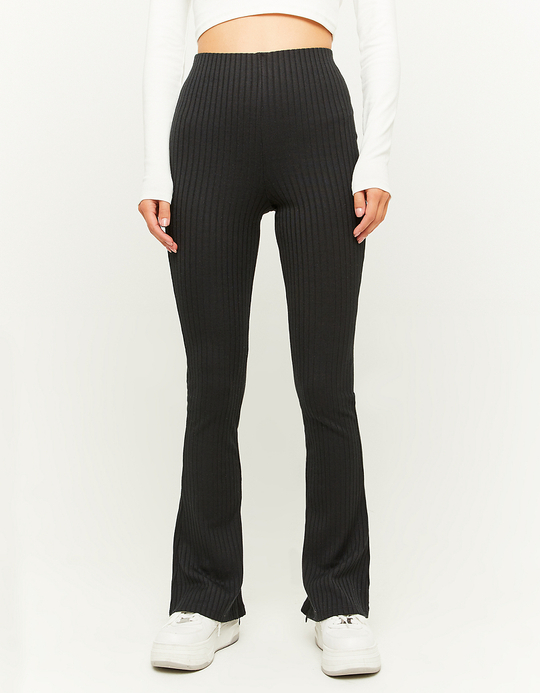 TALLY WEiJL, Leggings A Zampa A Costine Neri for Women