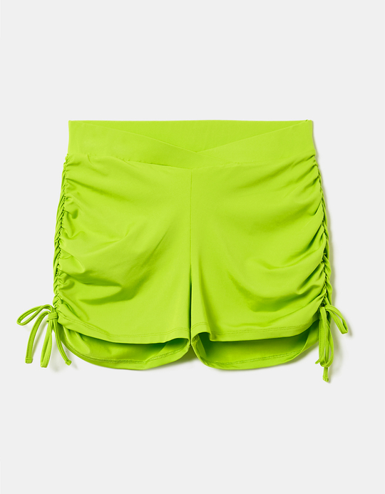 TALLY WEiJL, Πράσινο Ruched ποδηλατικό σορτς for Women
