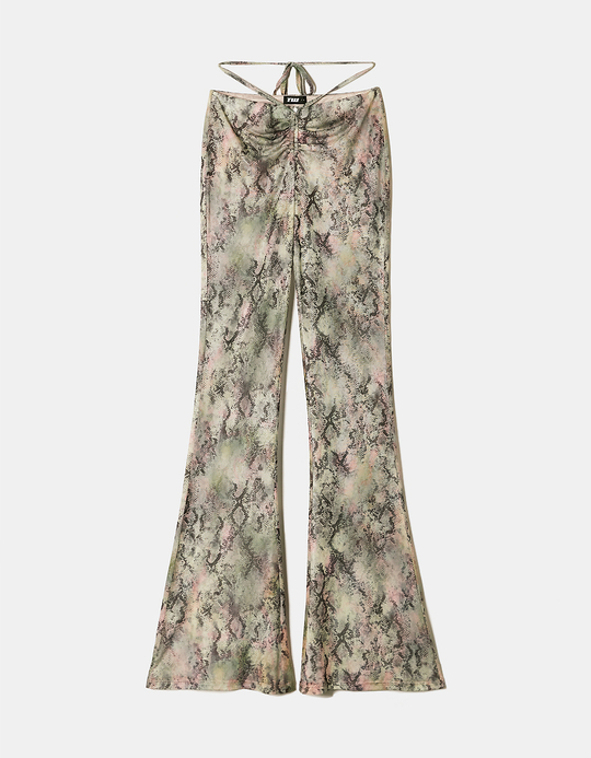 TALLY WEiJL, Legging en Mesh Imprimé Animalier avec Détail Lacé for Women