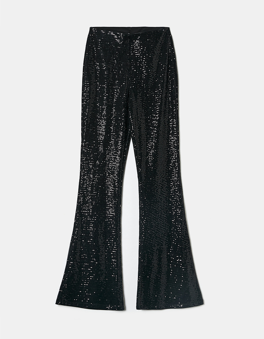 TALLY WEiJL, Legging Flare en sequins noir for Women