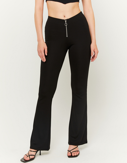TALLY WEiJL, Schwarze Flare Leggings mit Reißverscluss for Women