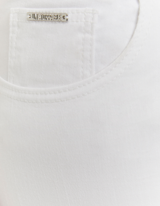 TALLY WEiJL, White Mid Waist Bootcut Trousers for Women