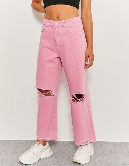 TALLY WEiJL, Pinke High Waist Culotte Jeans for Women