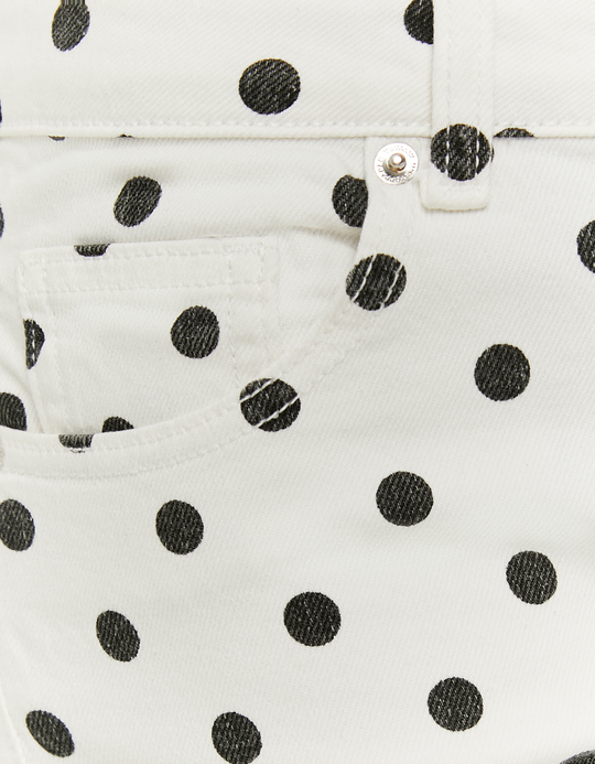 TALLY WEiJL, White Polka Dot Straight-Leg Trousers for Women