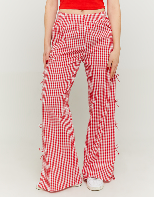 TALLY WEiJL, Vichy Pyjama-Style Trousers with Side Bows for Women