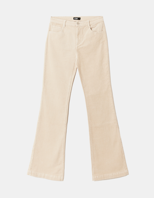 TALLY WEiJL, Beige Corduroy Bootcut Hose for Women