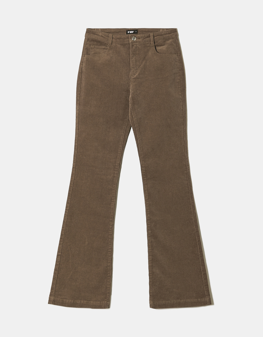 TALLY WEiJL, Pantalon Bootcut Brun en Velours Côtelé for Women