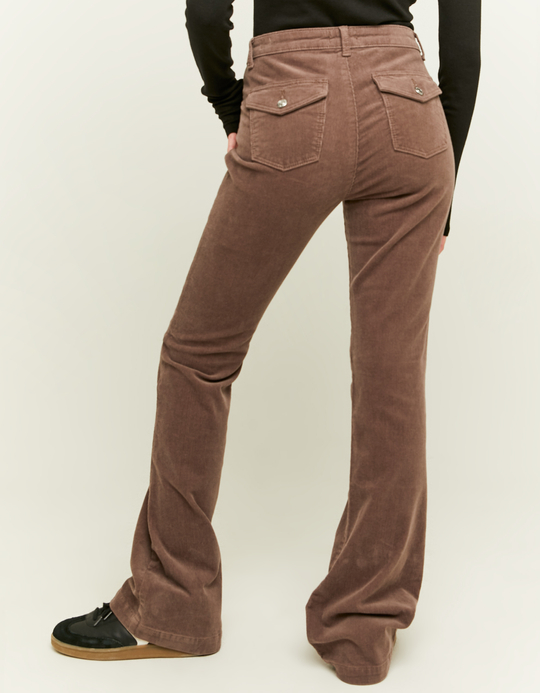 TALLY WEiJL, Pantalon Bootcut Brun en Velours Côtelé for Women