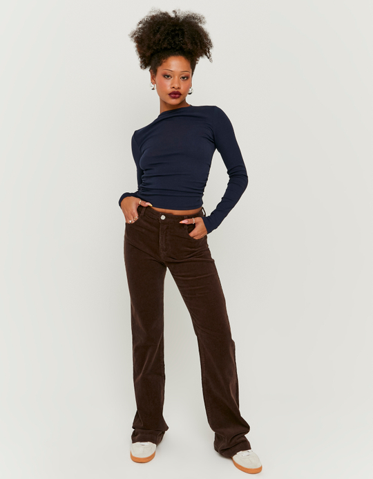 TALLY WEiJL, Braune Kord Bootcut Hose for Women