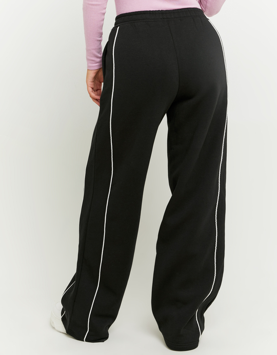 TALLY WEiJL, Black Joggers with Embroidery and Bands Detail for Women