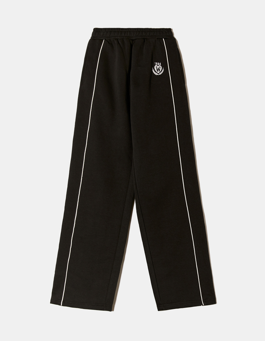TALLY WEiJL, Black Joggers with Embroidery and Bands Detail for Women