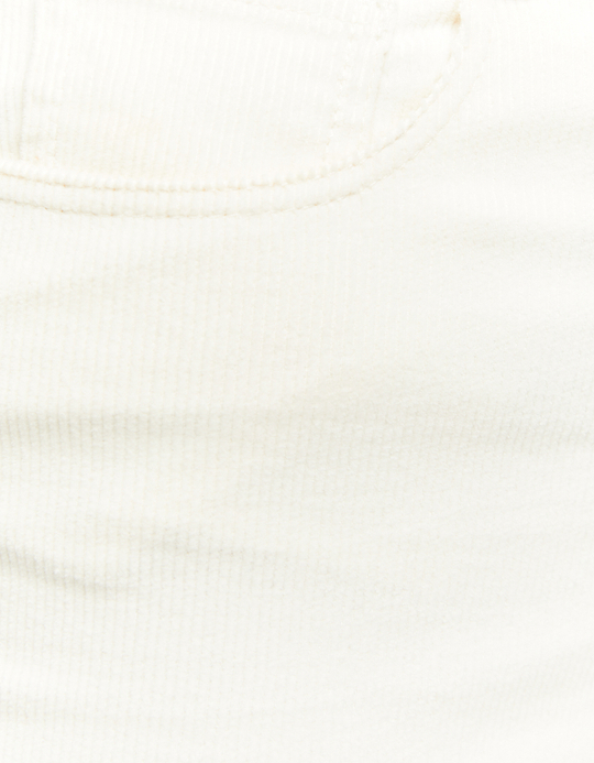 TALLY WEiJL, Pantalon Taille Haute en Velours Côtelé Blanc for Women