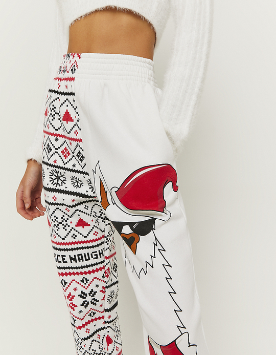 TALLY WEiJL, Weiße High Waist bedruckte Jogginghose for Women