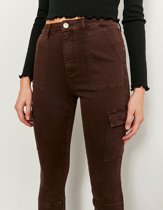 TALLY WEiJL, Pantalon Cargo Taille Haute Marron for Women