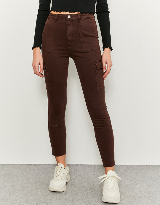 TALLY WEiJL, Pantalon Cargo Taille Haute Marron for Women