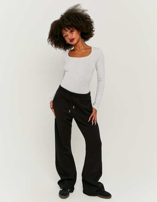 TALLY WEiJL, Παντελόνι Jogger Low Waist Bootcut Μαύρο for Women