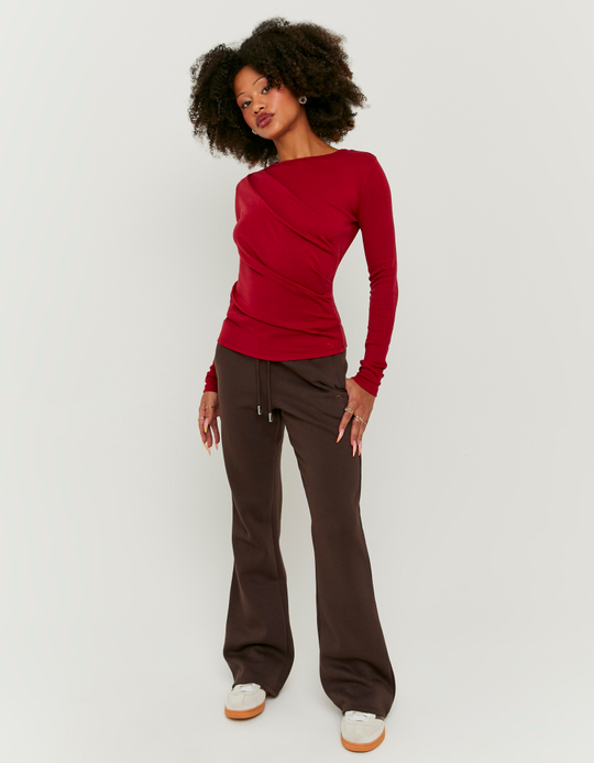 TALLY WEiJL, Παντελόνι Jogger Low Waist Bootcut Καφέ for Women