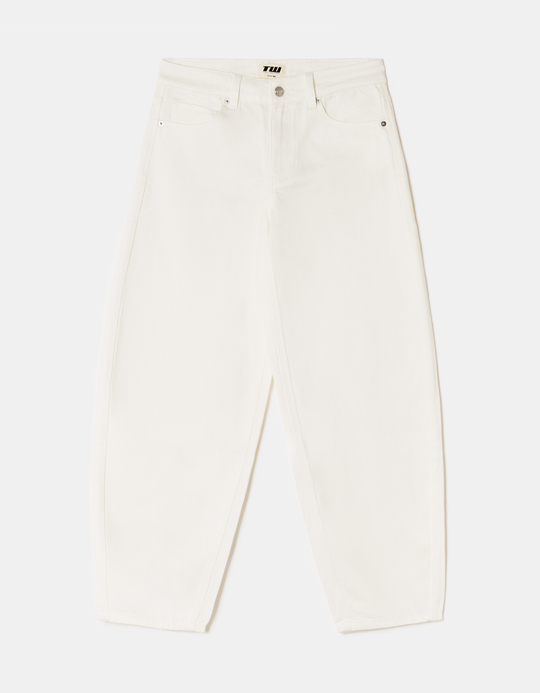 TALLY WEiJL, Pantaloni barrel bianchi for Women