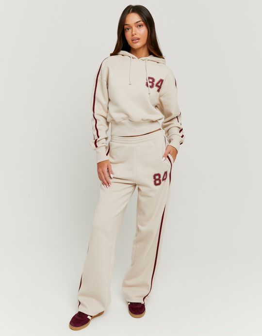 TALLY WEiJL, Pantaloni Jogging beige a righe con stampa for Women