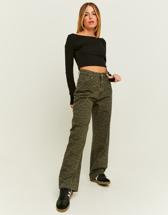 TALLY WEiJL, Straight Leg Jeans mit Leo-Print for Women