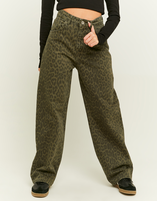 TALLY WEiJL, Straight Leg Jeans mit Leo-Print for Women